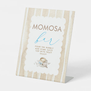 Momosa Bar Coffee Boy Baby Shower Table Sign
