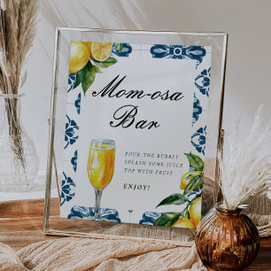 Momosa Bar Lemon Positano Baby Shower Sign