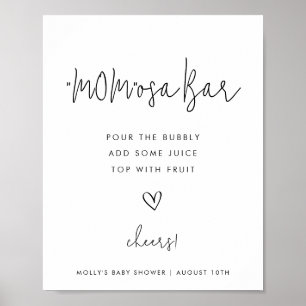 MOMosa Bar, Minimalist Baby Shower Drink Sign