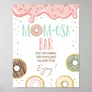 Momosa Bar Mom-Osa Pink Girl Birthday Party Sign