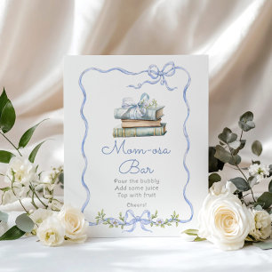 Momosa Bar New chapter Blue bow baby boy shower Poster