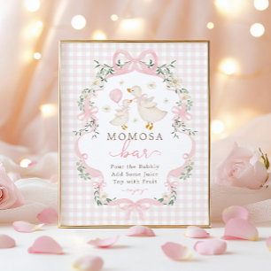 Momosa Bar: Pink Silly Goose Baby Shower Sign