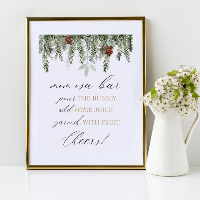 Momosa bar pour the bubbly baby shower sign (Creator Uploaded)