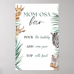 Momosa Bar Sign Safari Jungle Baby Shower