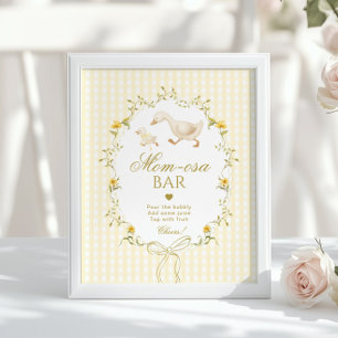 Momosa bar Silly Goose gender neutral gingham Poster