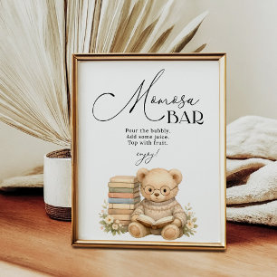 Momosa Bar Storybook New Chapter Bear Baby Shower Poster