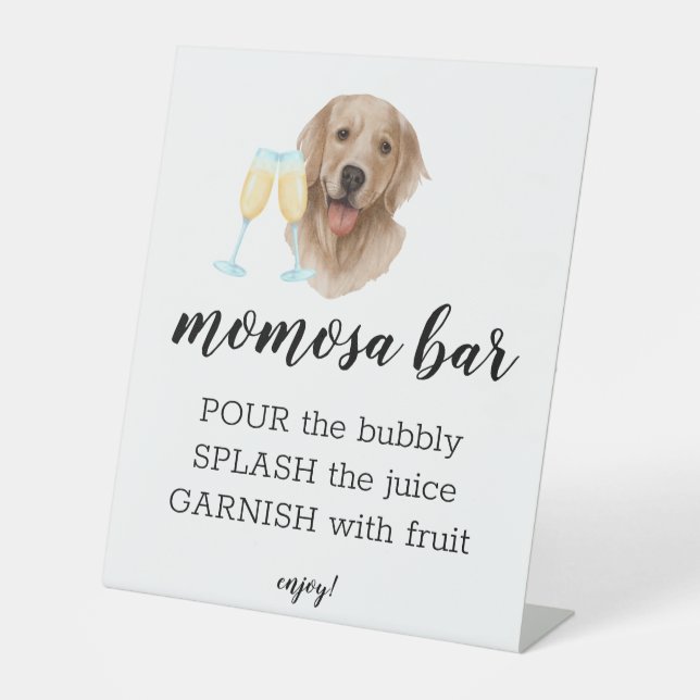 Momosa Bar Watercolor Labrador Retriever Theme Pedestal Sign (Front)