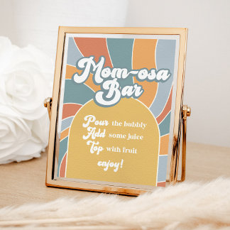 Momosa Groovy Retro Sunshine Baby Shower Bar Sign