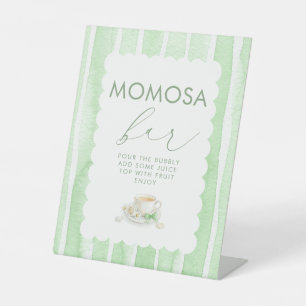 Momosa Tea Bar Green Baby Shower Table Sign