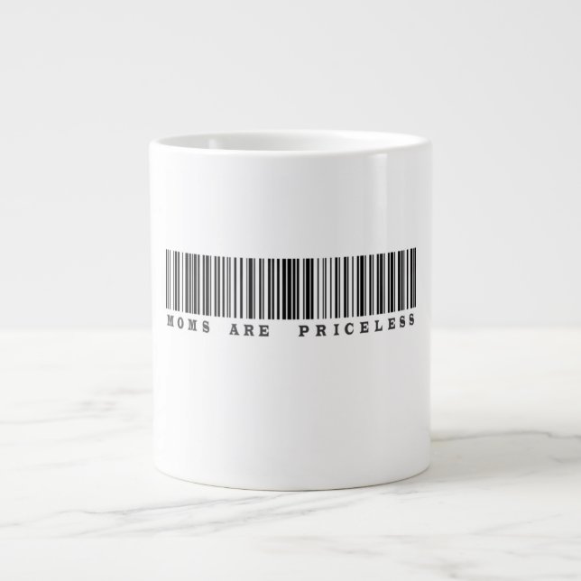 Moms Are Priceless Barcode Design Large Coffee Mug (Front)