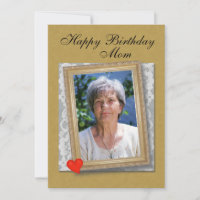 Mom's Birthday framed photo, lace and heart
