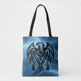 Moms Bold Eagle on Blue Smoke Large Shoulder Tote Bag