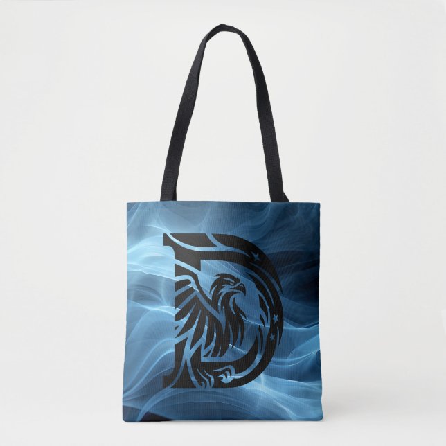 Moms Bold Eagle on Blue Smoke Large Shoulder Tote Bag (Front)