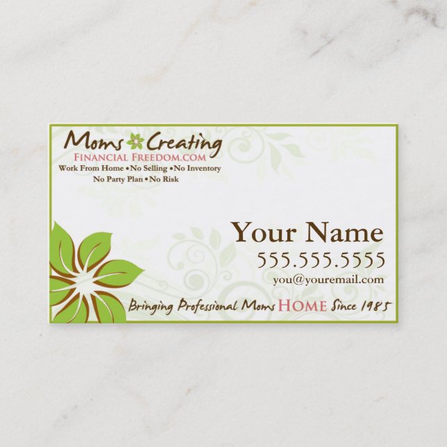 Moms Creating Financial Freedom Business Card (Front)