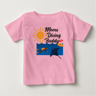 Moms Diving Buddy Design - Baby Fine Jersey T-Shir T-Shirt