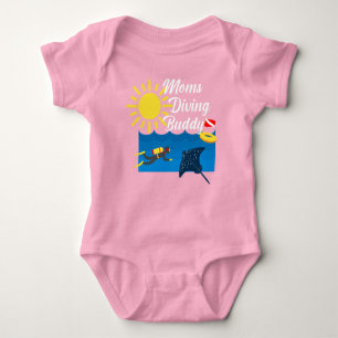 Moms Diving Buddy Design - Baby Jersey Bodysuit