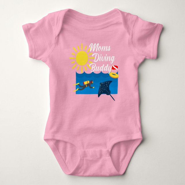 Moms Diving Buddy Design - Baby Jersey Bodysuit (Front)
