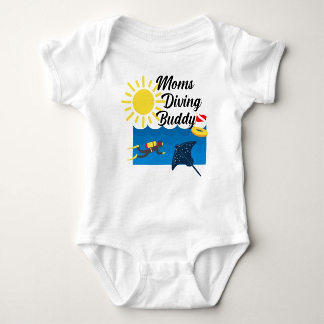 Moms Diving Buddy Design - Baby Jersey Bodysuit (Front)