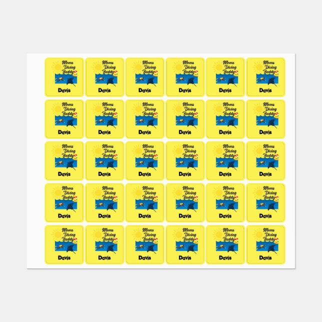 Moms Diving Buddy Design - Small Square Clothing L (Sheet)