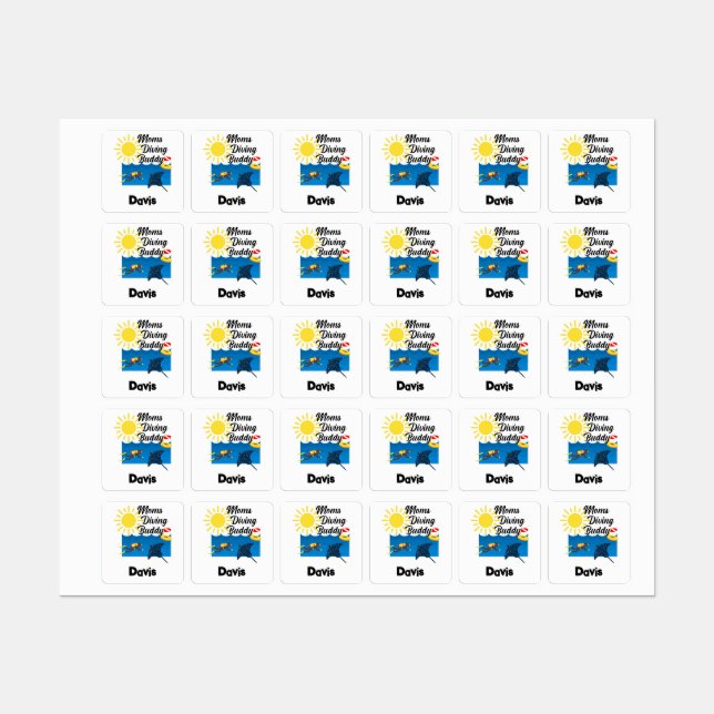 Moms Diving Buddy Design - Small Square Clothing L (Sheet)