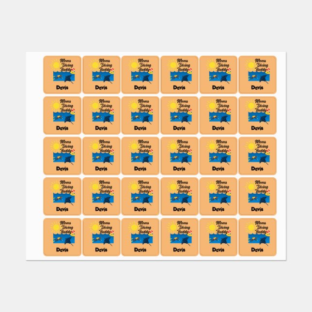 Moms Diving Buddy Design - Small Square Clothing L (Sheet)