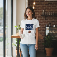 Mom's First Year Down Football Mommy T-Shirt