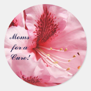 Moms for a Cure! Pink Rhodies Flowers stickers