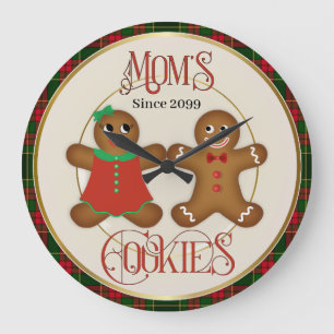 Mom's Gingerbread Cookies Large Clock