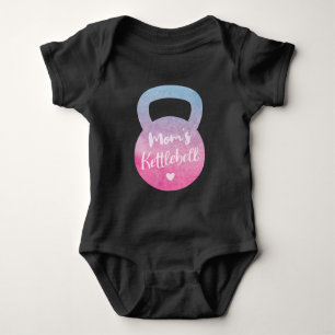 Moms Kettlebell, Gradient Pink and Blue Kettlebell Baby Bodysuit