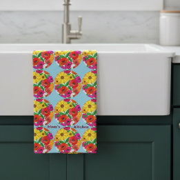 Mom's Kitchen Retro Flower Dopamine Decor Tea Towel