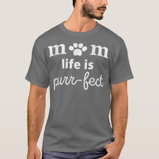 Moms life is purrfect funny mum loves cat graphic  T-Shirt