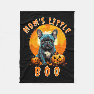 Moms Little Boo French Bulldog Halloween Frenchie Fleece Blanket