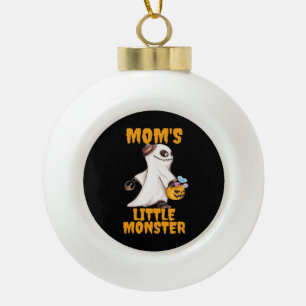 Moms Little Boo Monster Funny Graphic Ceramic Ball Christmas Ornament