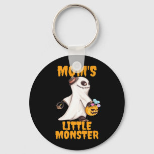 Moms Little Boo Monster Funny Graphic Key Ring