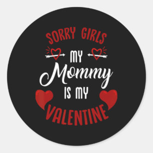 Mom's Little Valentine Sweetheart Family Love Funn Classic Round Sticker