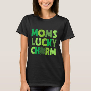 Moms Lucky Charm Irish Clovers Kids Boy Girl St Pa T-Shirt