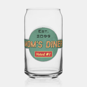 Mom's Retro Diner Drinkware Can Glass