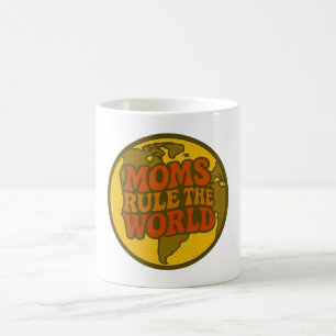 Moms Rule the World Retro Globe Coffee Mug