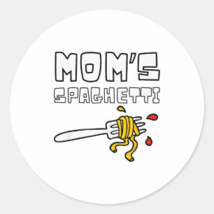 Mom's Spaghetti Funny Toddler Kids  Classic Round Sticker