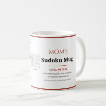 Mom's Sudoku Medium Real Puzzle Personalized