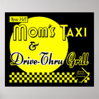 Moms Taxi & Drive Thru Grill Retro Kitchen Art