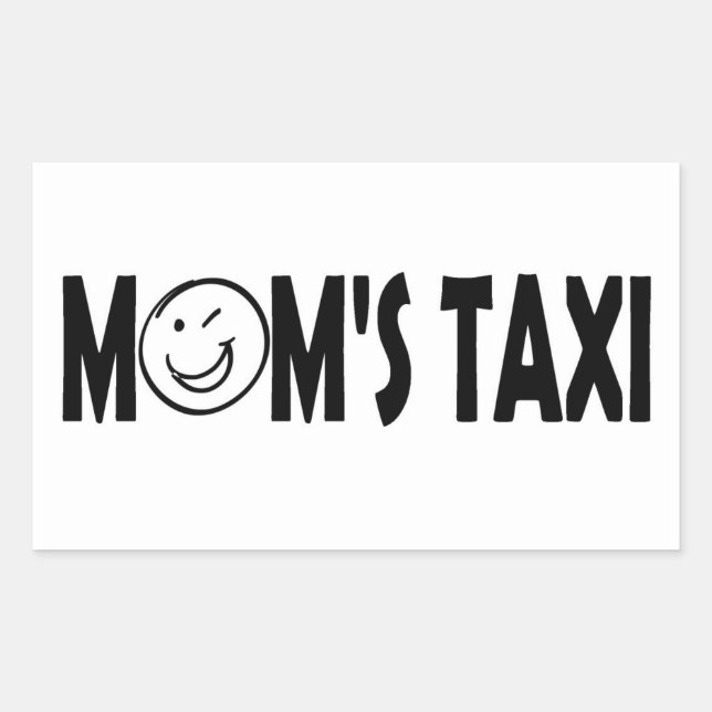 MOM's TAXI Rectangular Sticker (Front)