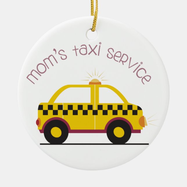 Moms Taxi Service Ceramic Tree Decoration (Front)