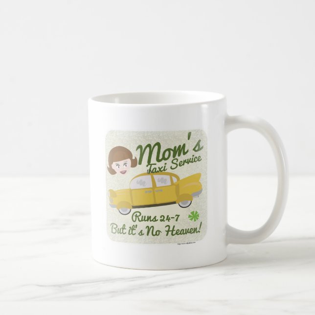 Moms Taxi Service Funny Cartoon Quote Art Coffee Mug (Right)