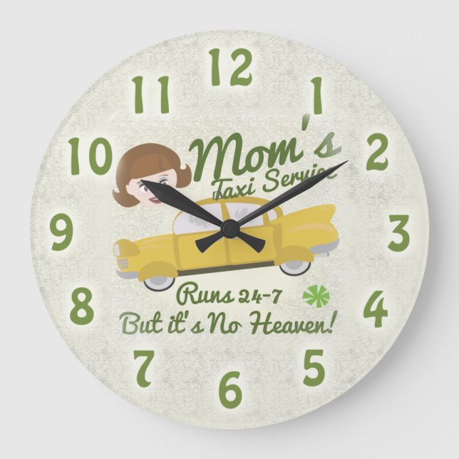 Moms Taxi Service Large Clock (Front)