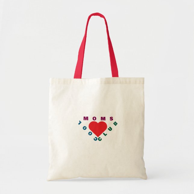 Moms Tote Bag with Heart and Flowers – Cute Gift  (Front)