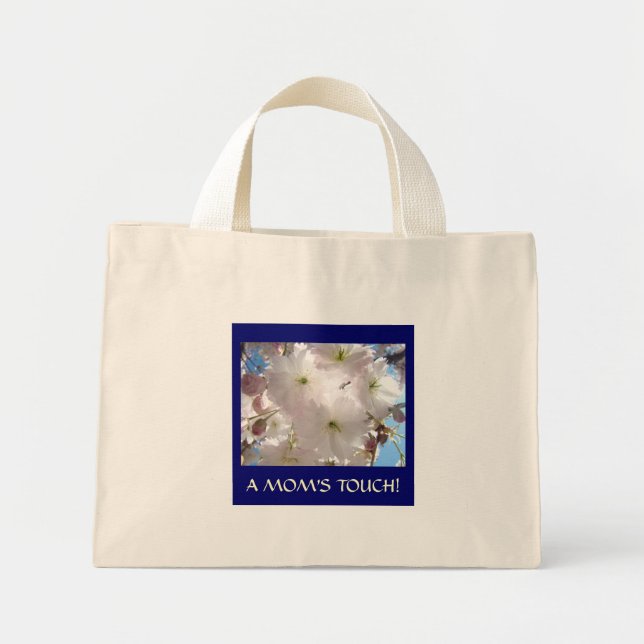 MOM'S TOUCH! Pink Spring BLOSSOMS Tote Bag Canvas (Front)