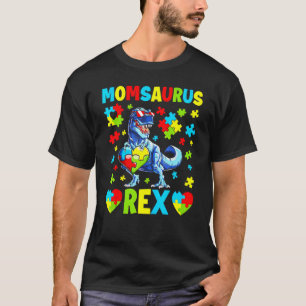 Momsaurus Autism Awareness Day Dinosaur Mum Mummy T-Shirt