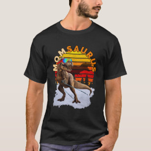 MOMSAURUS Jurassic Rex Mom Skiing Vintage World Di T-Shirt