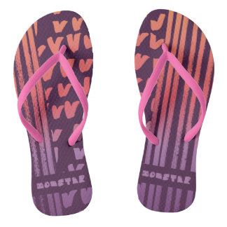 momster and hand drawn pattern jandals